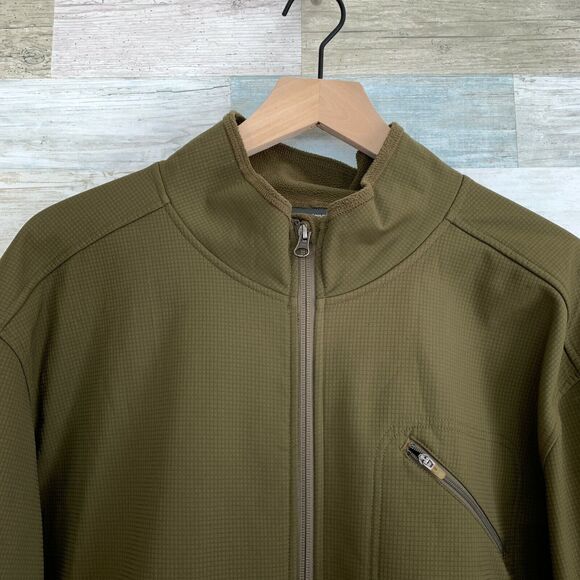 New Balance Mock Neck Full Zip Jacket Green Soft Shell Fleece Lined Mens 2XL XXL - Picture 2 of 5